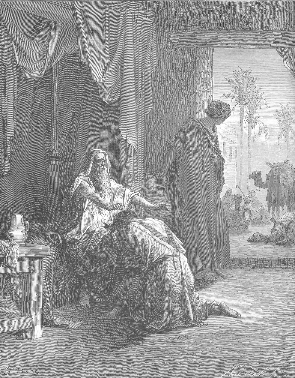 Isacco benedice Giacobbe da Gustave Dore