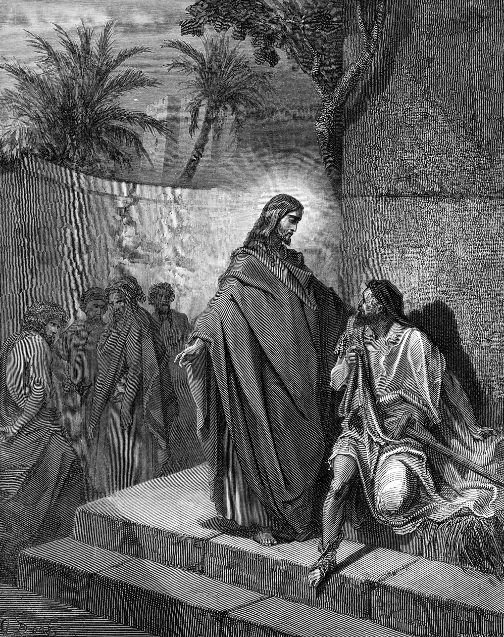 Gesù guarisce un uomo paralitico da Gustave Dore