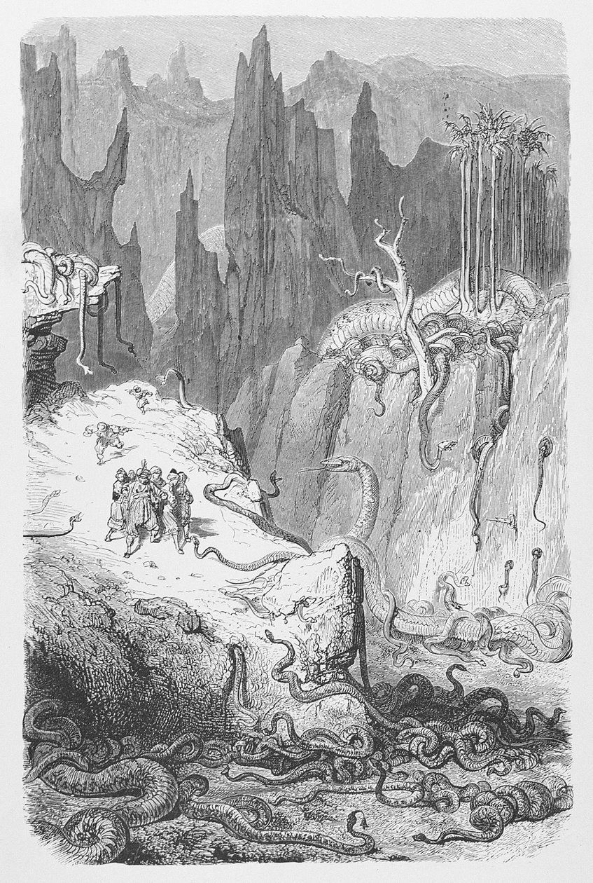Sinbad tra i serpenti, c.1868 da Gustave Dore