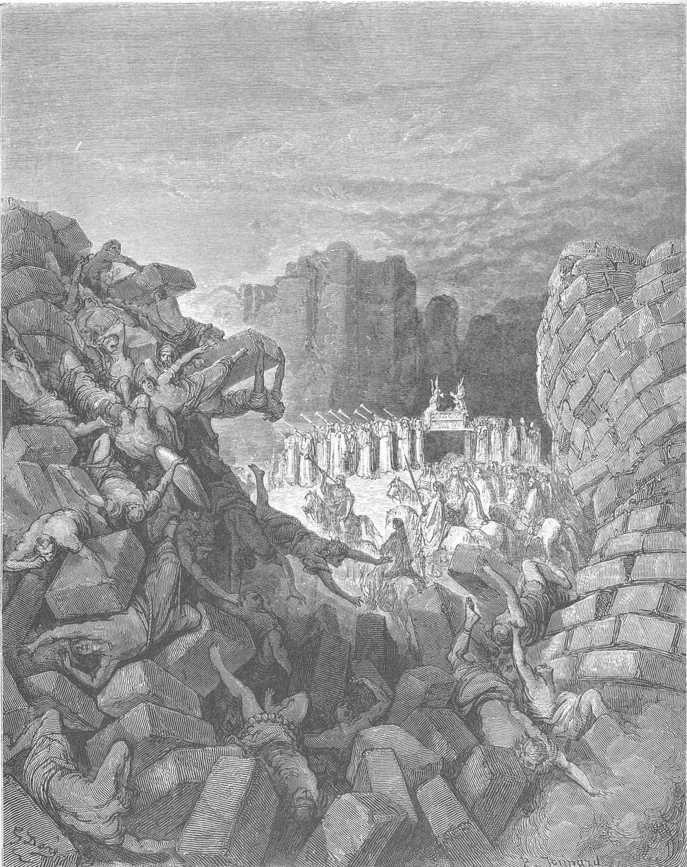 Le mura di Gerico cadono da Gustave Dore
