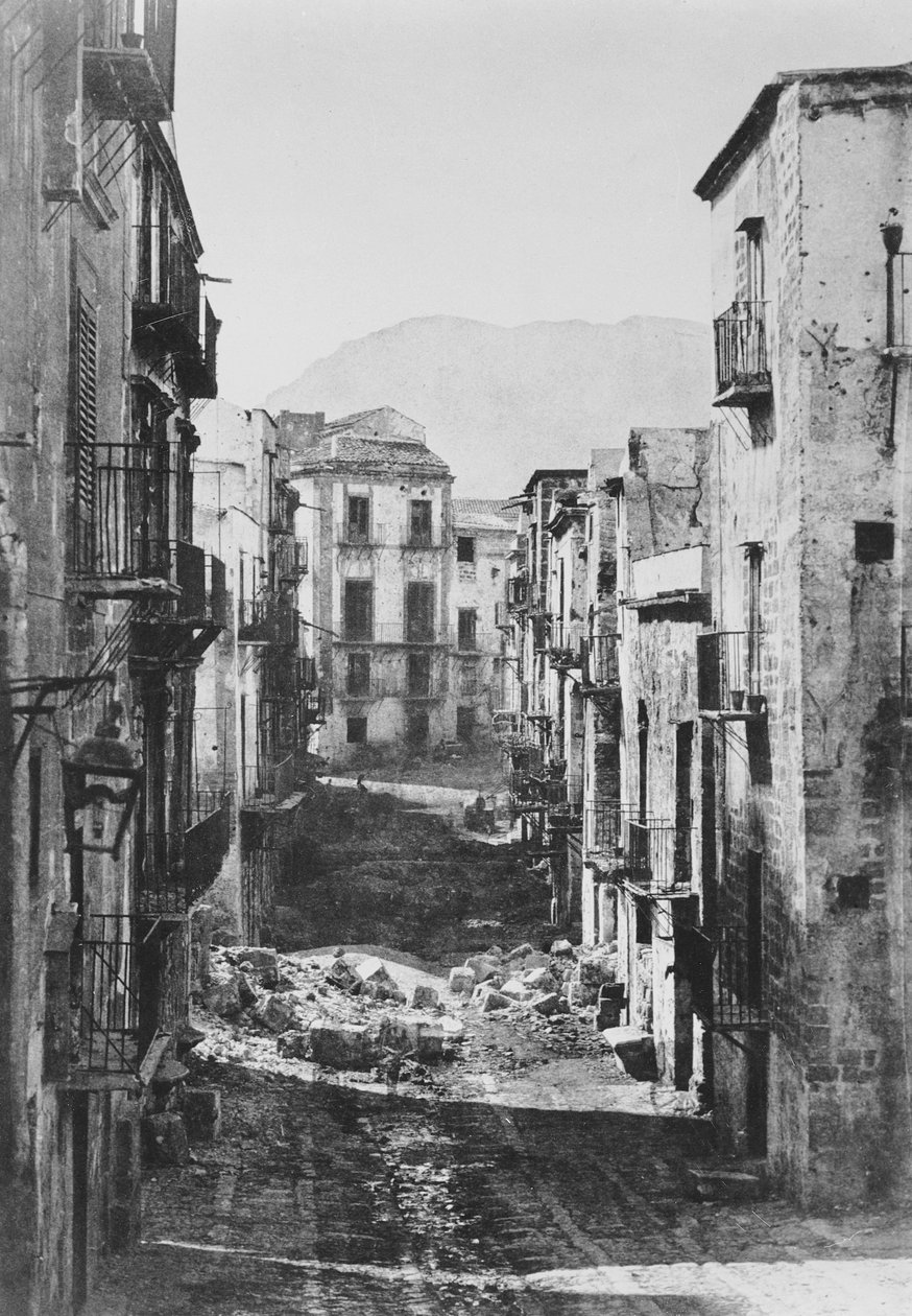 Distruzione del quartiere di Castres, Palermo, 1860 da Gustave Le Gray