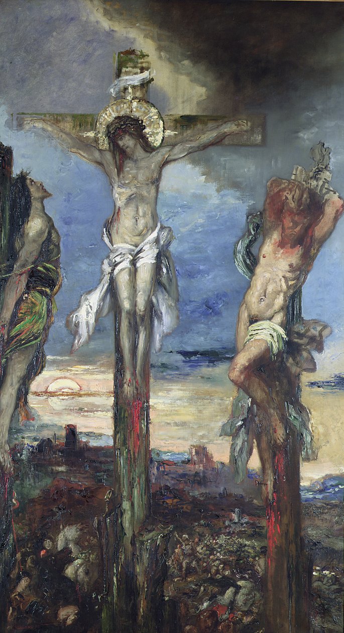 Cristo tra i due ladroni, c.1870 da Gustave Moreau