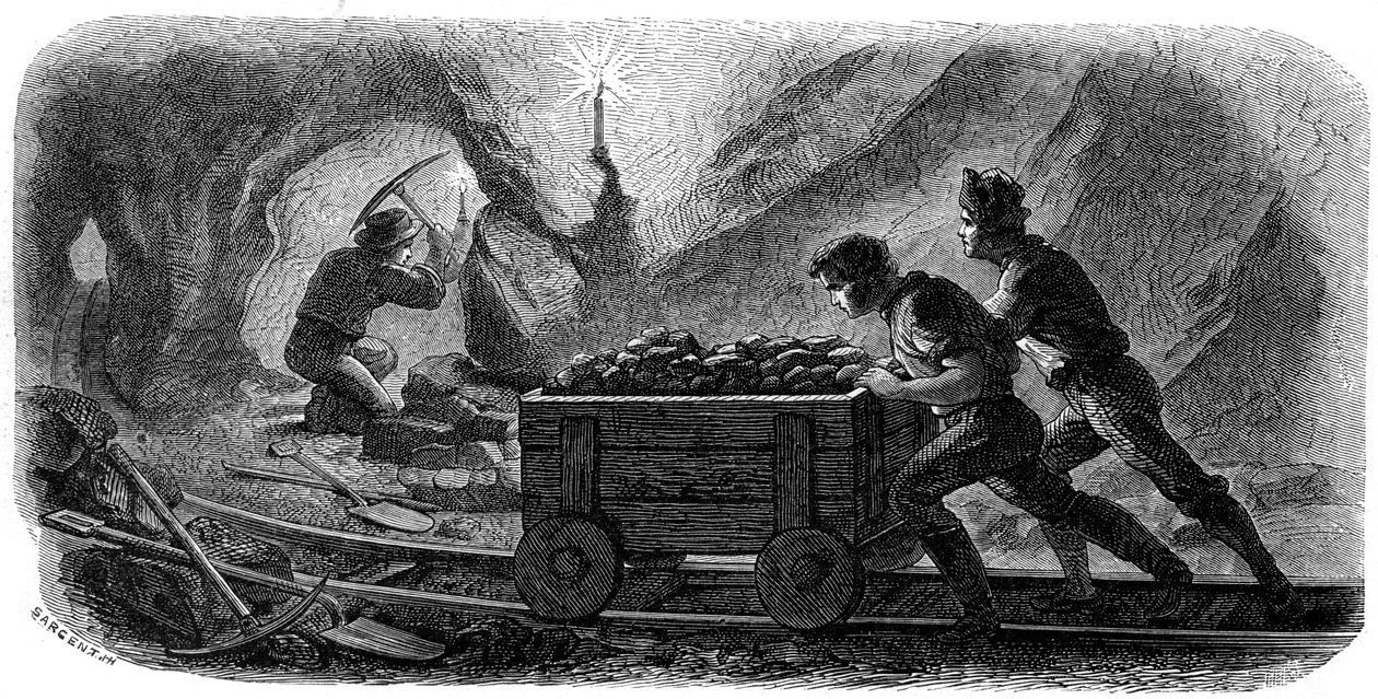 Estrazione del quarzo, California da Gustave Adolphe Chassevent Bacques