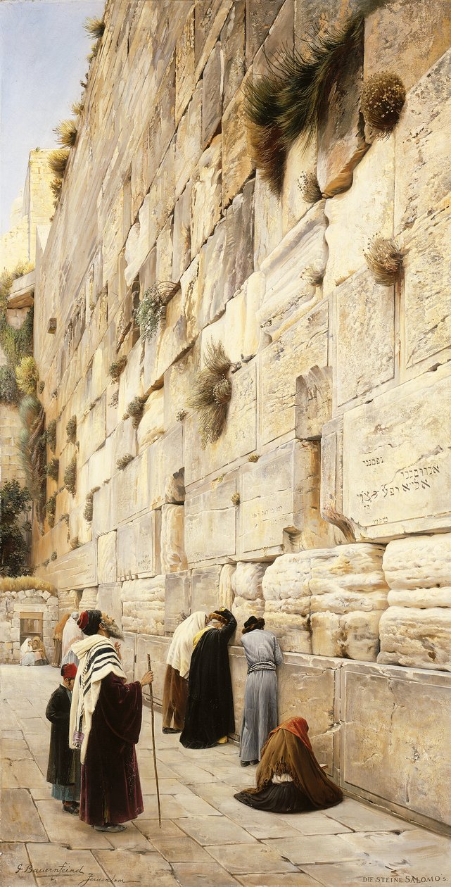 Il Muro del Pianto, Gerusalemme da Gustave Bauernfeind
