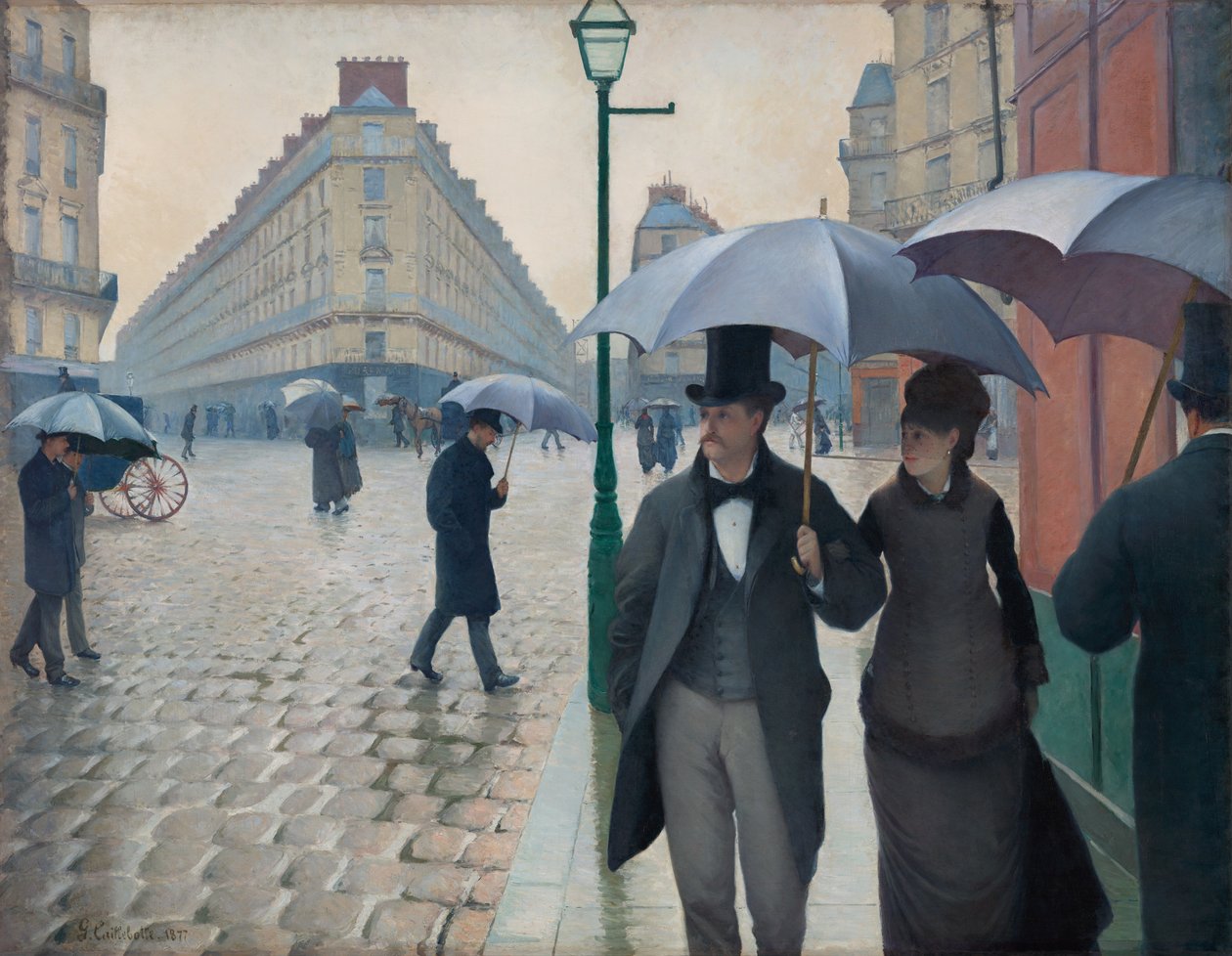 Via Parigi; giorno di pioggia da Gustave Caillebotte