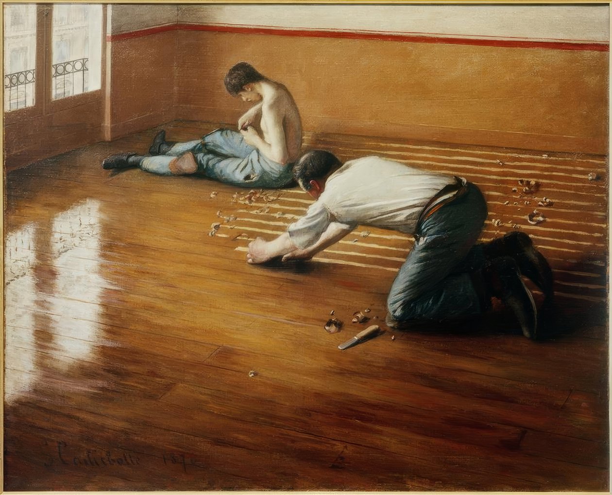 Rabotatori di parquet da Gustave Caillebotte