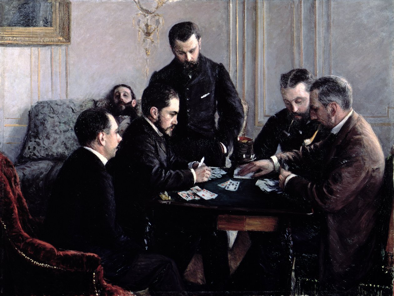 Il gioco del Bezique, 1881 da Gustave Caillebotte