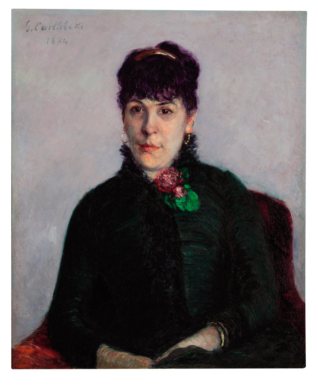 Donna con una rosa, 1884 da Gustave Caillebotte