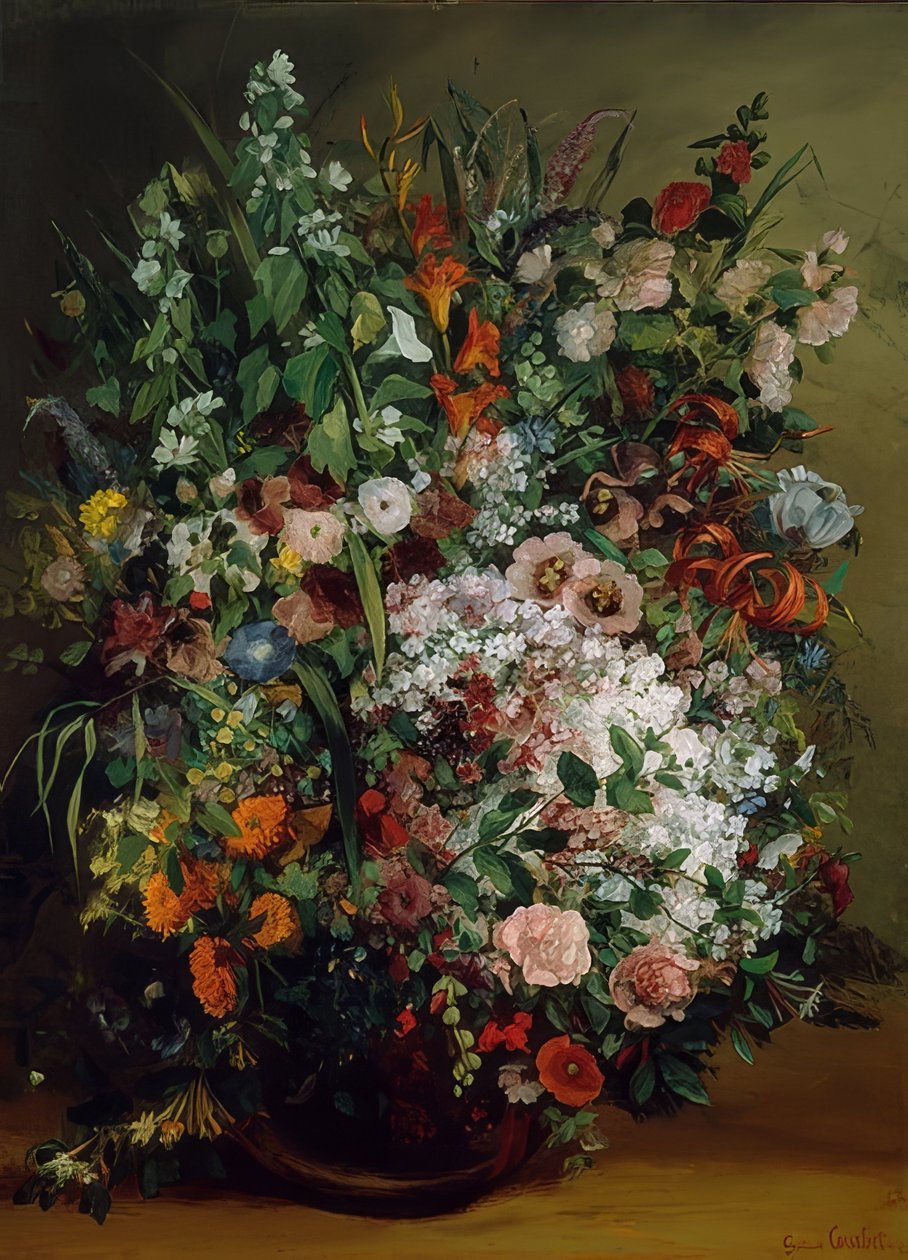 Mazzo di fiori in un vaso. 1862 da Gustave Courbet