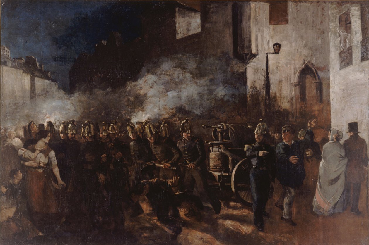 Pompieri che corrono verso un incendio da Gustave Courbet