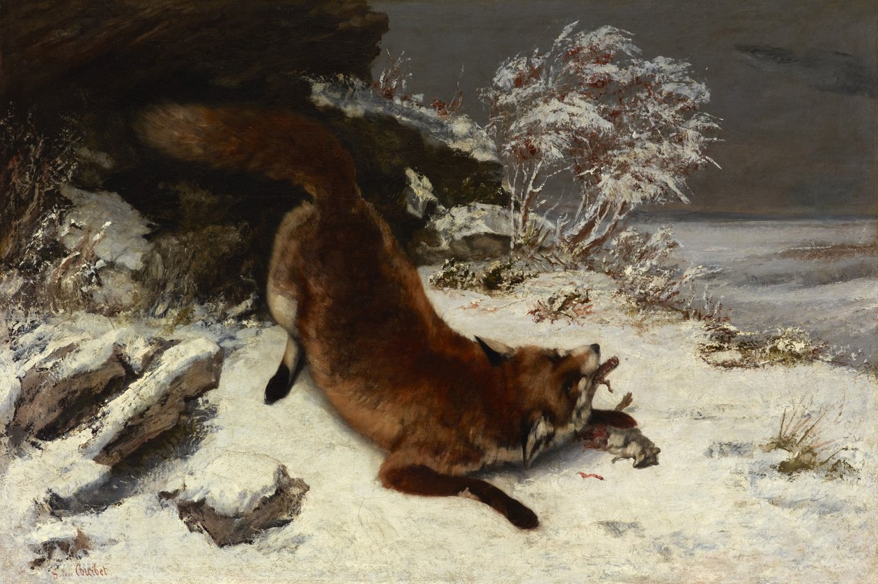 Volpe nella Neve da Gustave Courbet