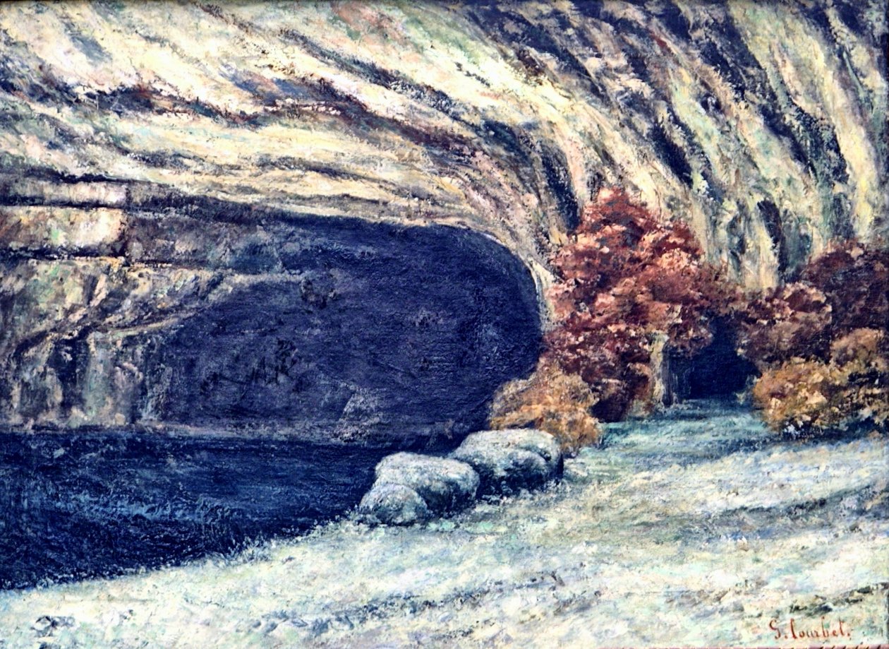 Grotta di Loue coperta di neve da Gustave Courbet