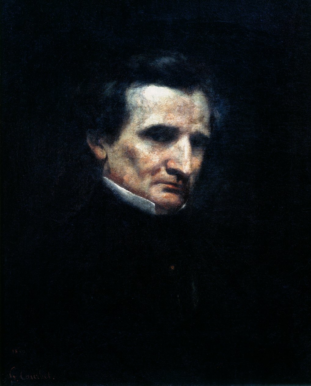 Hector Berlioz, compositore romantico francese, 1850 da Gustave Courbet