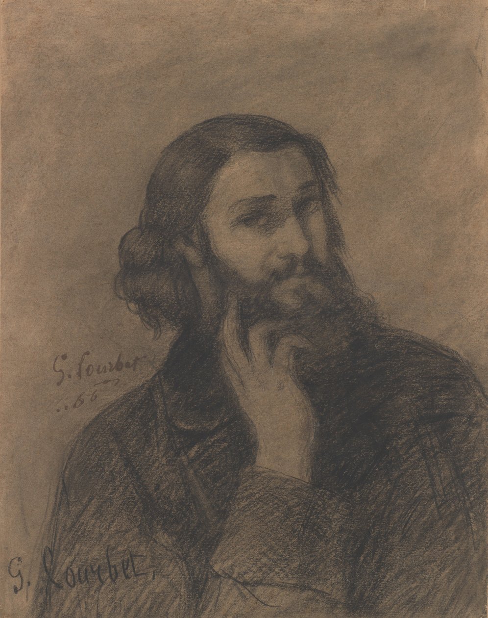 Autoritratto, c.1866 da Gustave Courbet