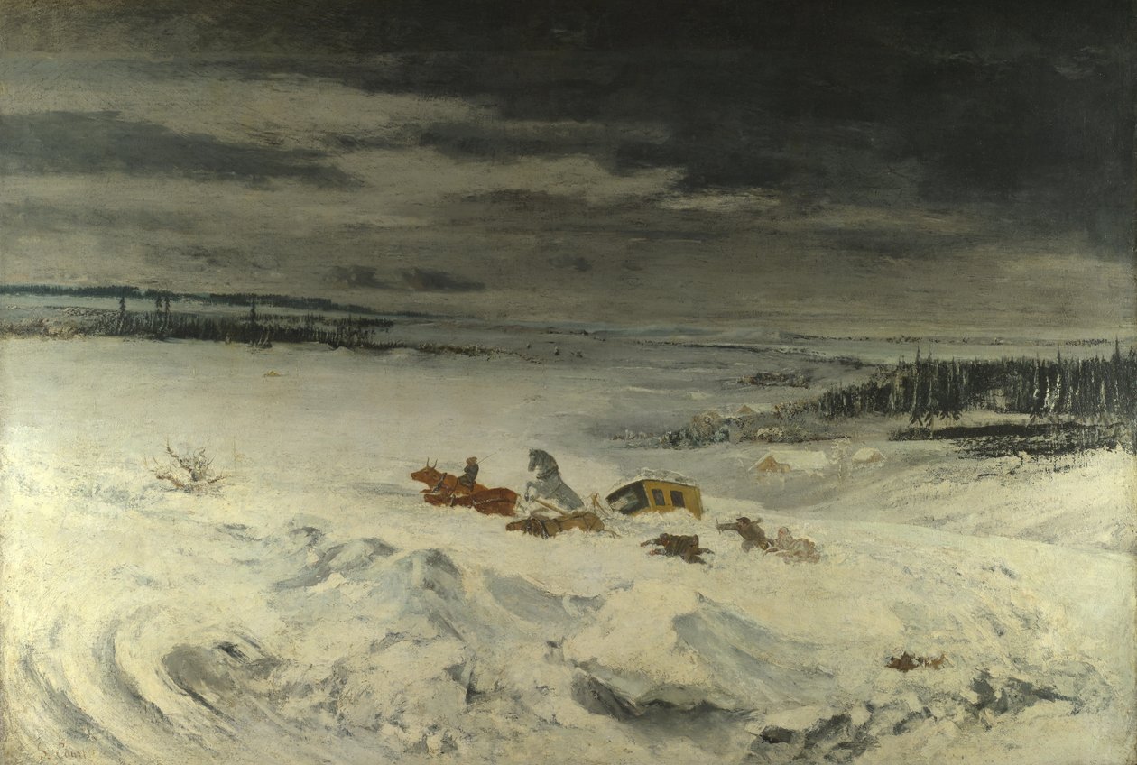 La diligenza nella neve da Gustave Courbet