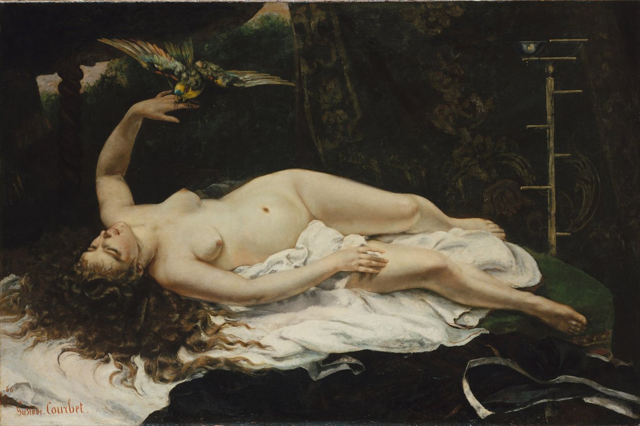 Donna con un pappagallo da Gustave Courbet