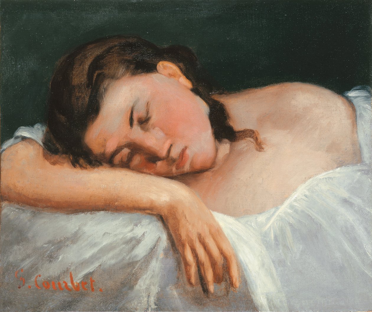 Giovane ragazza addormentata, 1847 da Gustave Courbet