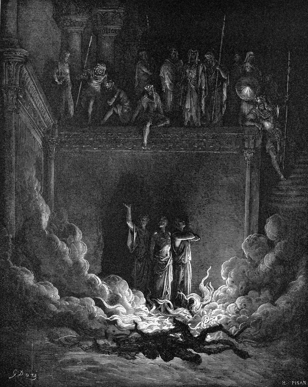 I compagni di Daniele nella fornace ardente da Gustave Dore
