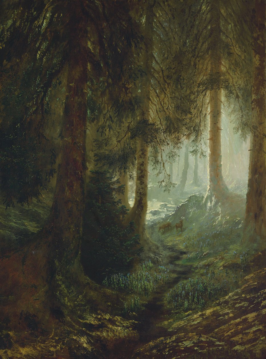 Cervi in un paesaggio forestale da Gustave Dore