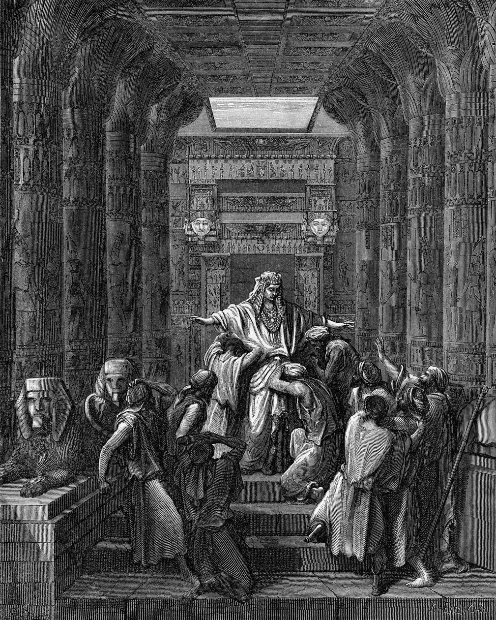 Giuseppe si riunisce con i suoi fratelli da Gustave Dore