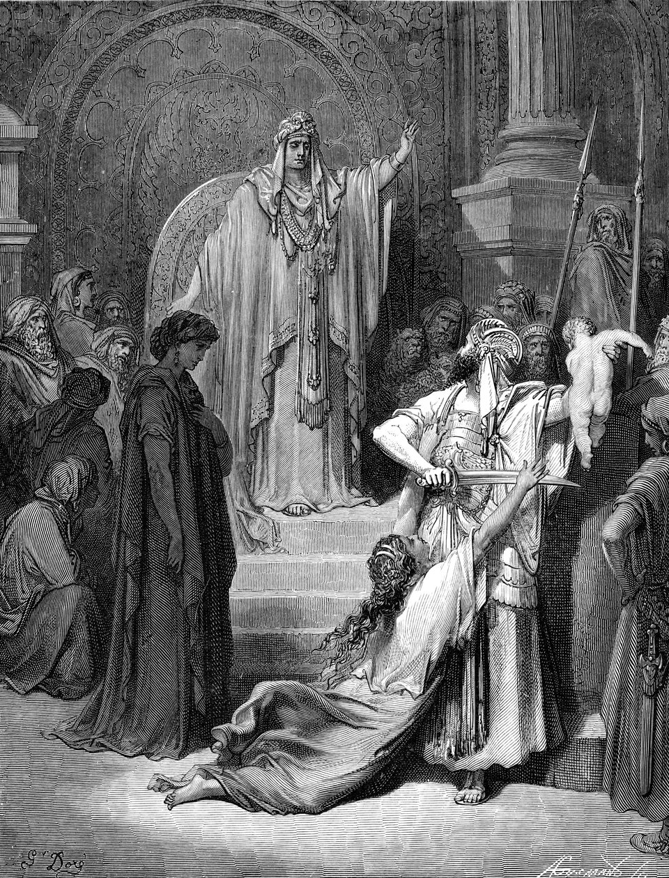 Il giudizio di Salomone - Bibbia da Gustave Dore
