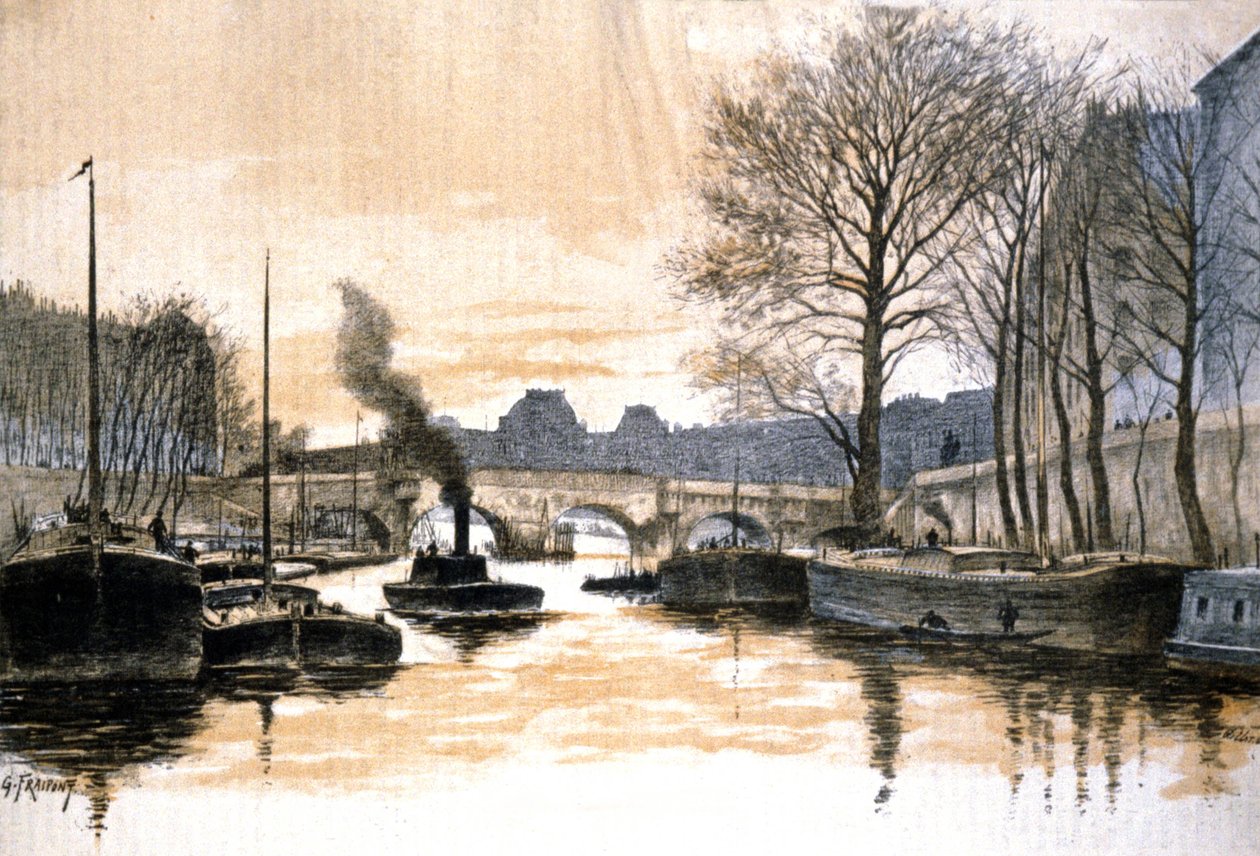 Parigi, fiume Senna e il Pont Neuf da Gustave Fraipont