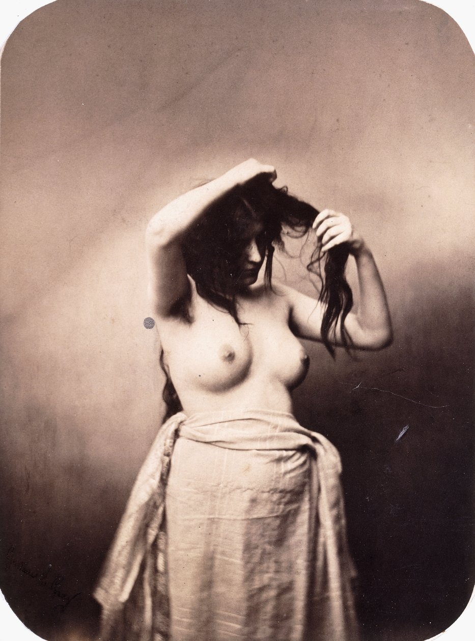 Nudo femminile in piedi, c.1855 da Gustave Le Gray