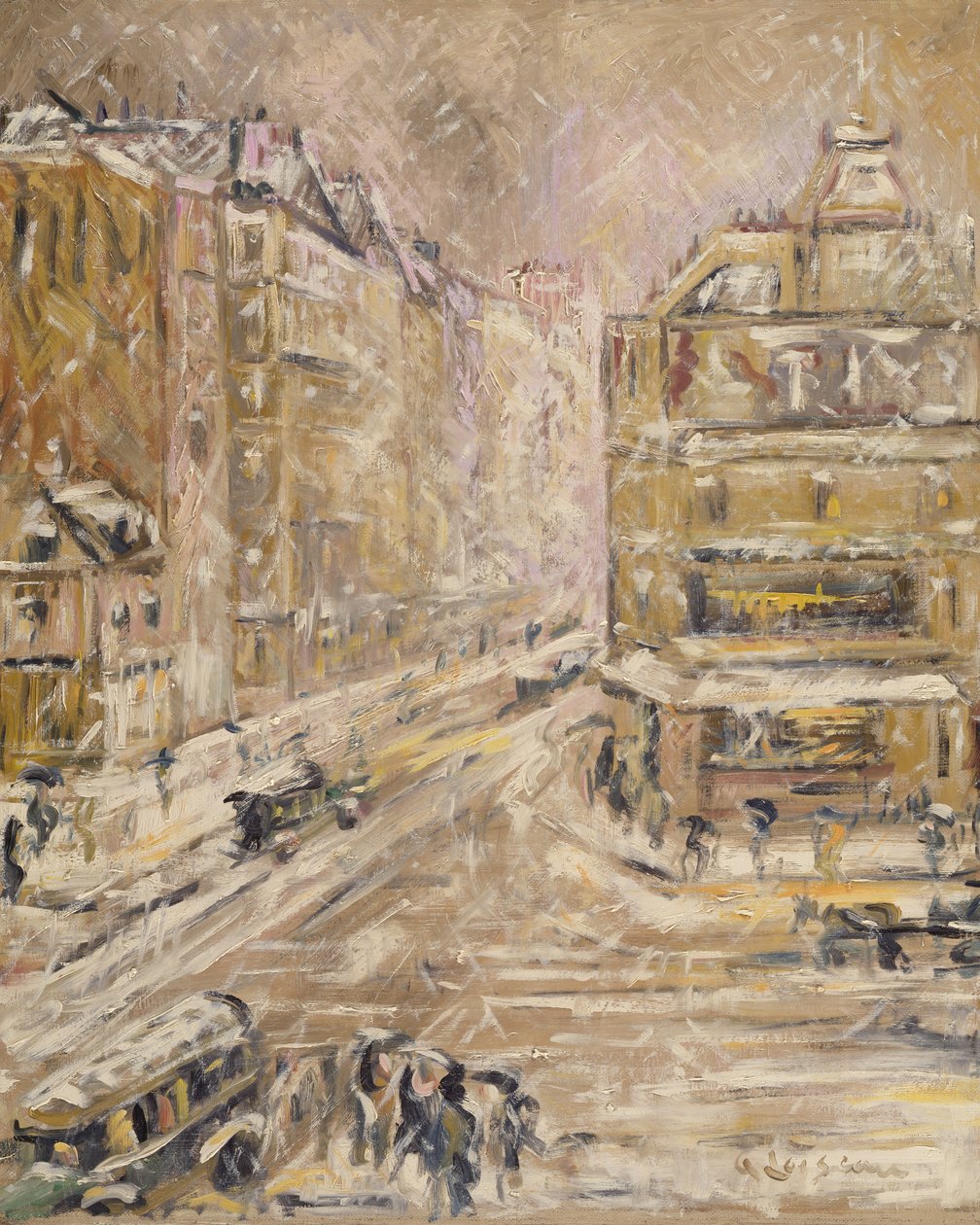 Rue de Clignancourt sotto la neve, 1924 da Gustave Loiseau