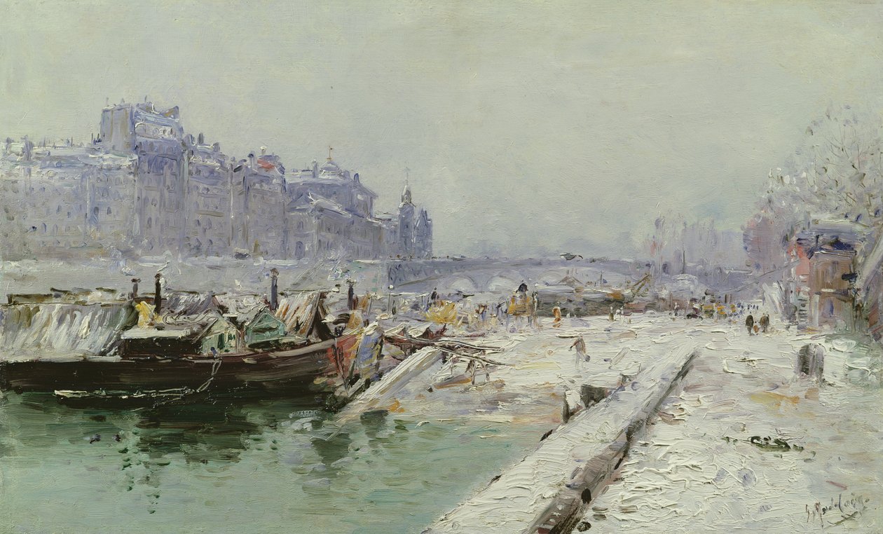 Ile de la Cité sotto la neve da Gustave Madelein