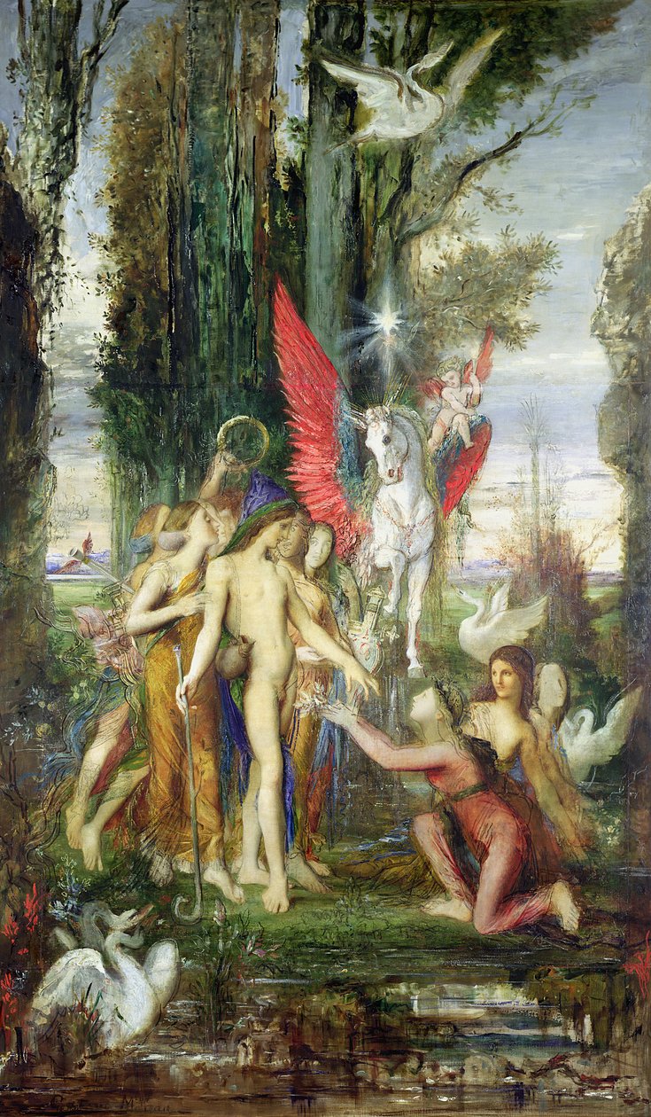 Esiodo (c.700 a.C.) e le Muse da Gustave Moreau