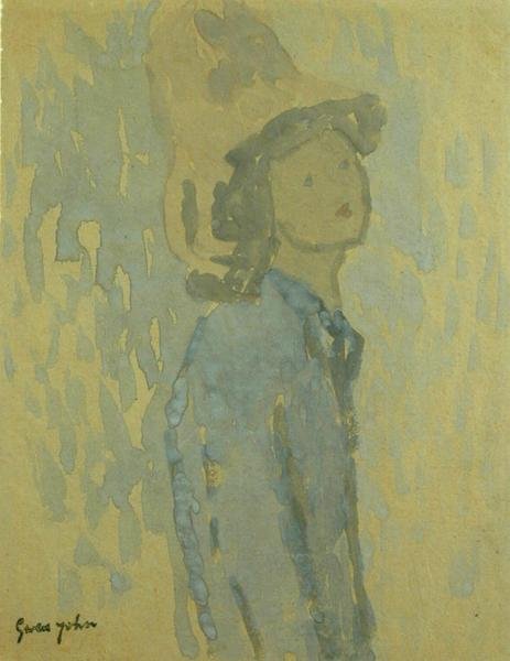Ragazza con cappello da Gwen John