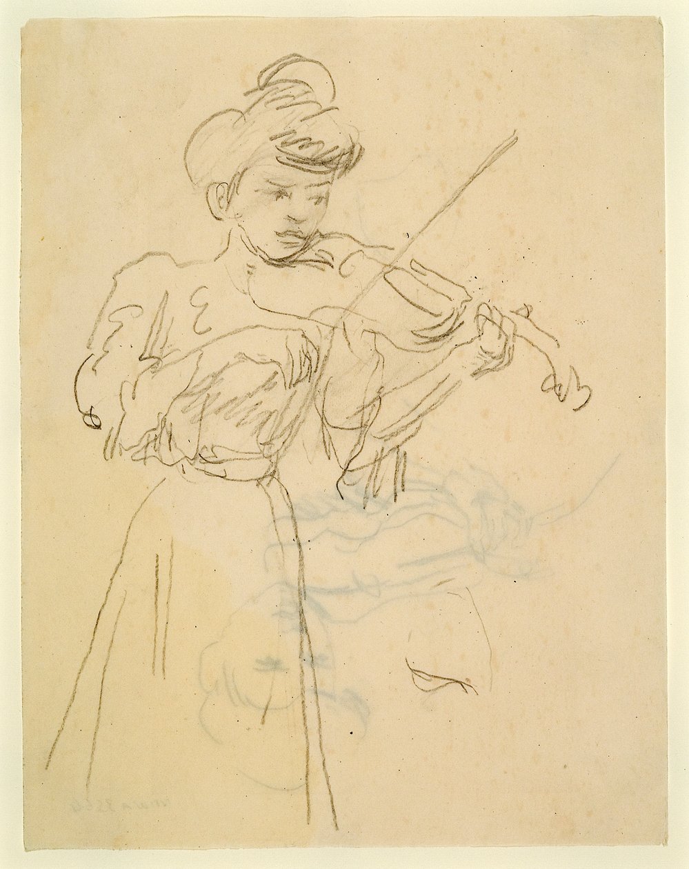 Donna in piedi che suona il violino da Gwen John