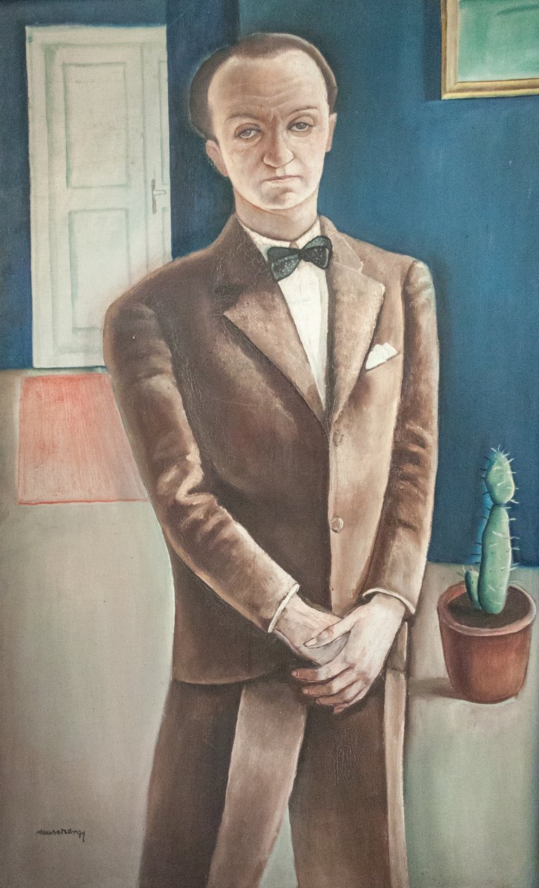 Uomo in abito con cactus da Gyorgy Rauscher
