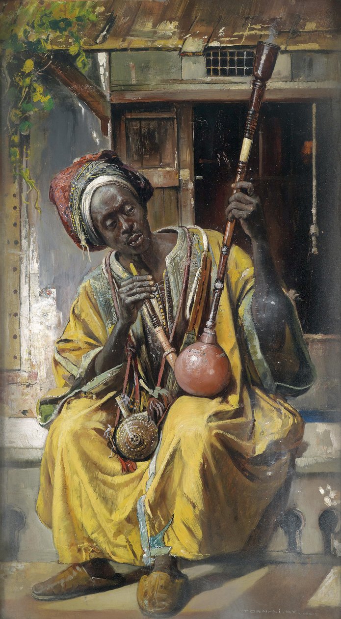 Il fumatore di pipa ad acqua, 1903 da Gyula Tornai