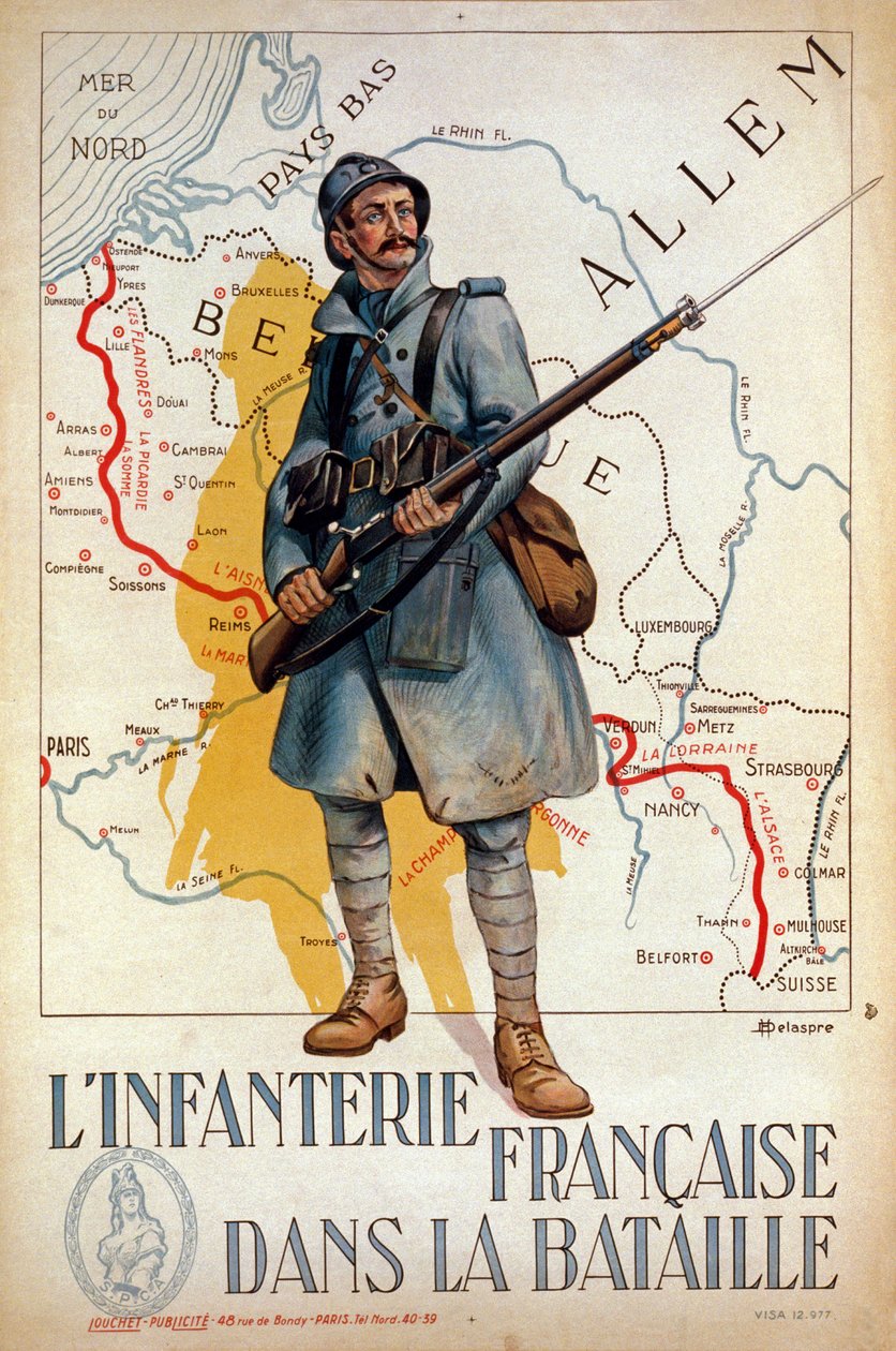 La fanteria francese in battaglia, 1917 da H. Delaspre