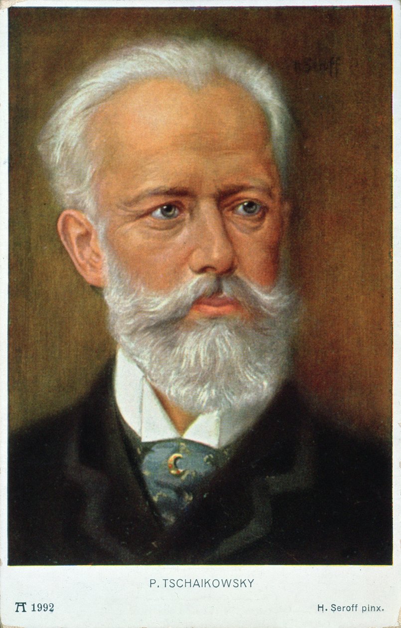 Cartolina di Piotr Ilyich Tchaikovsky (1840-93) da H. Serov