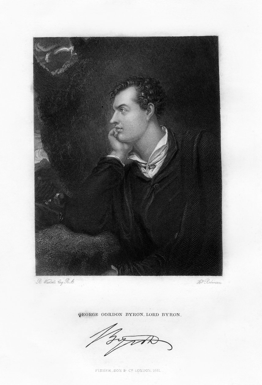 Lord Byron, poeta anglo-scozzese da H. Robinson