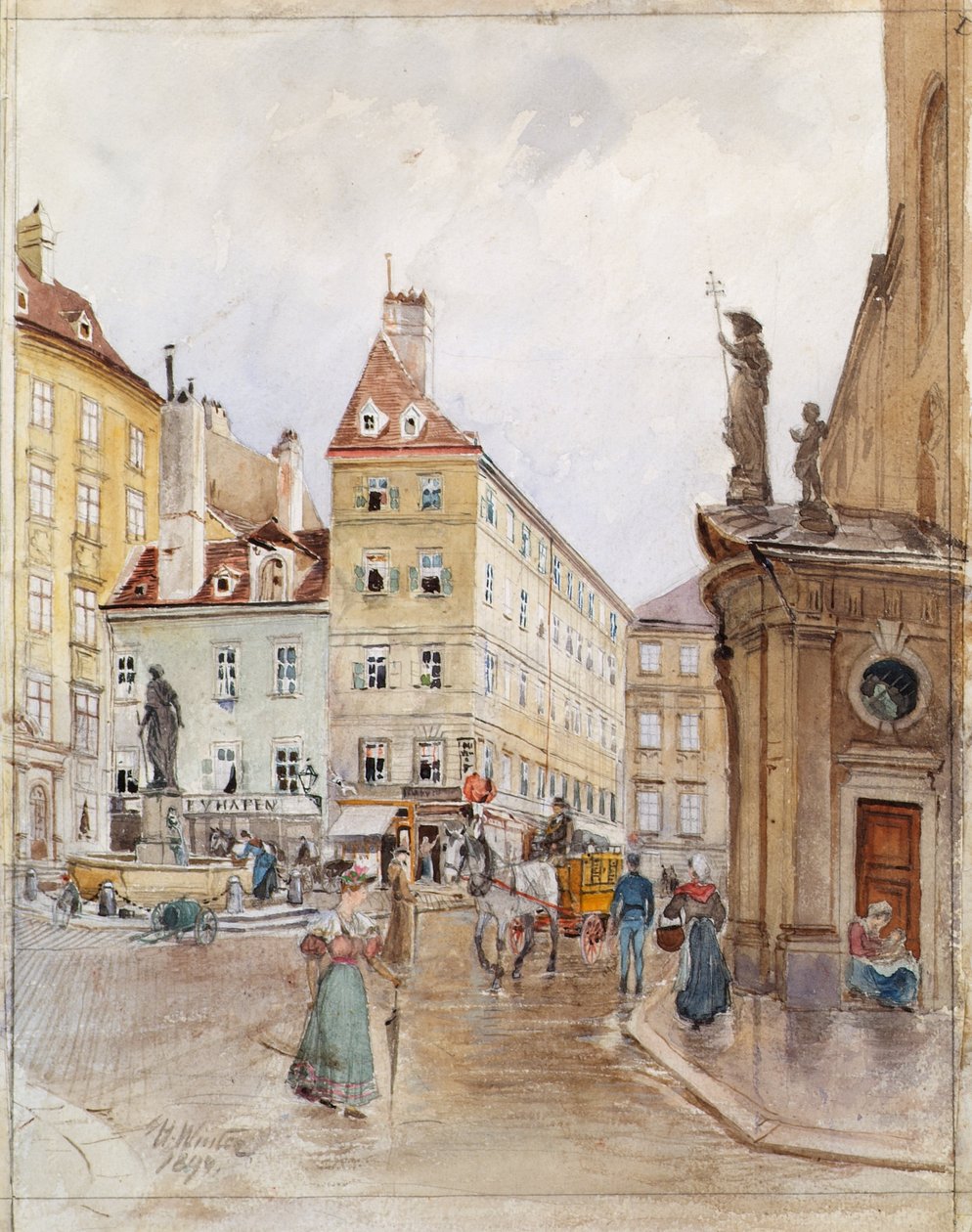 Piazza dei Francescani a Vienna da H. Winter