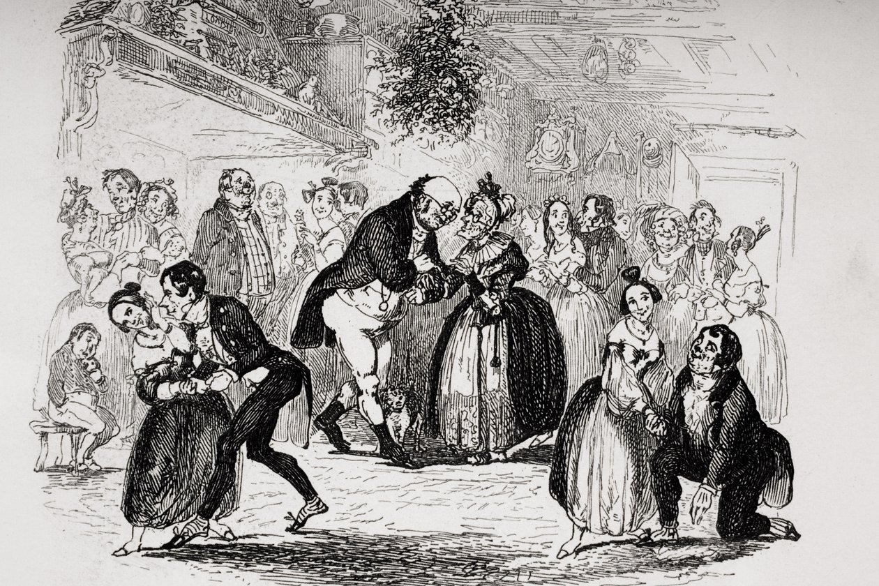 Vigilia di Natale a casa del signor Wardle, illustrazione da 