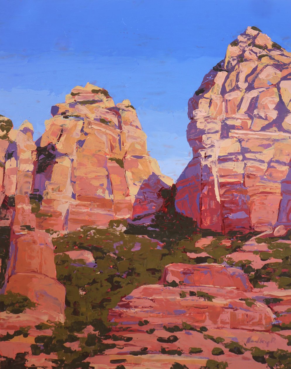 Un passaggio, Sedona, 2024 (olio su pannello) da Hadley Rampton