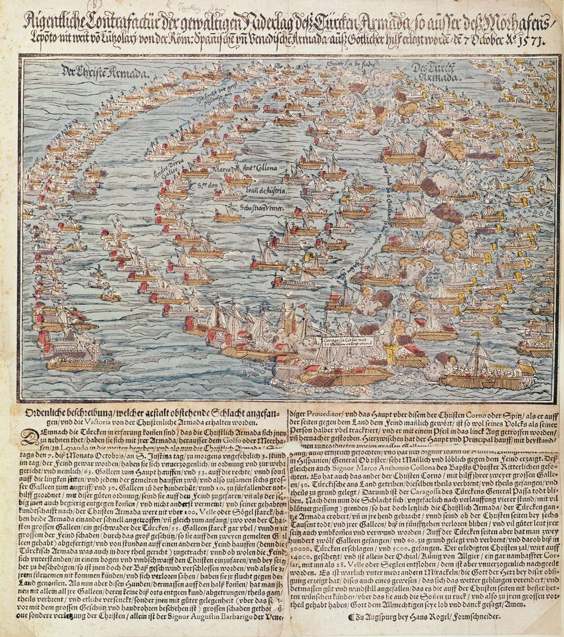 La battaglia di Lepanto da Hans Rogel
