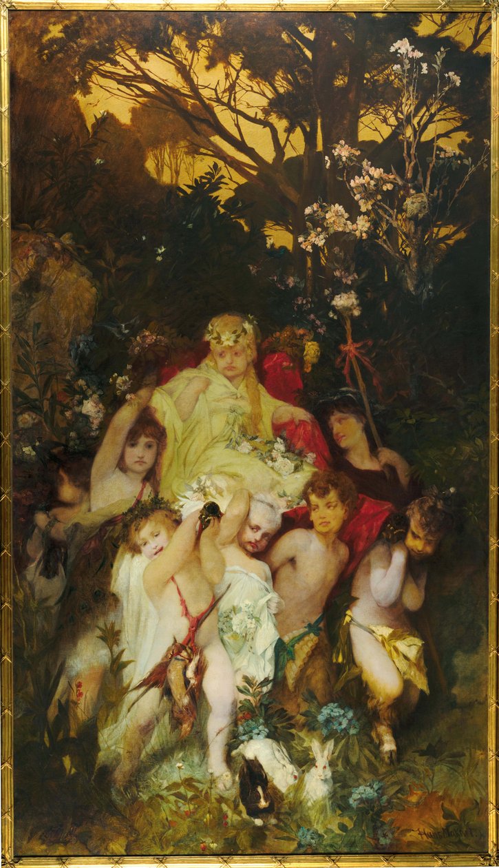 Amoretti moderni, trittico, pannello centrale, 1868 da Hans Makart