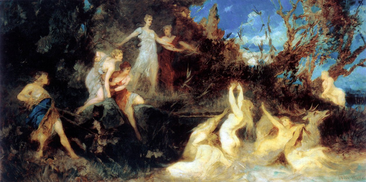 La caccia di Diana, studio, 1879 da Hans Makart