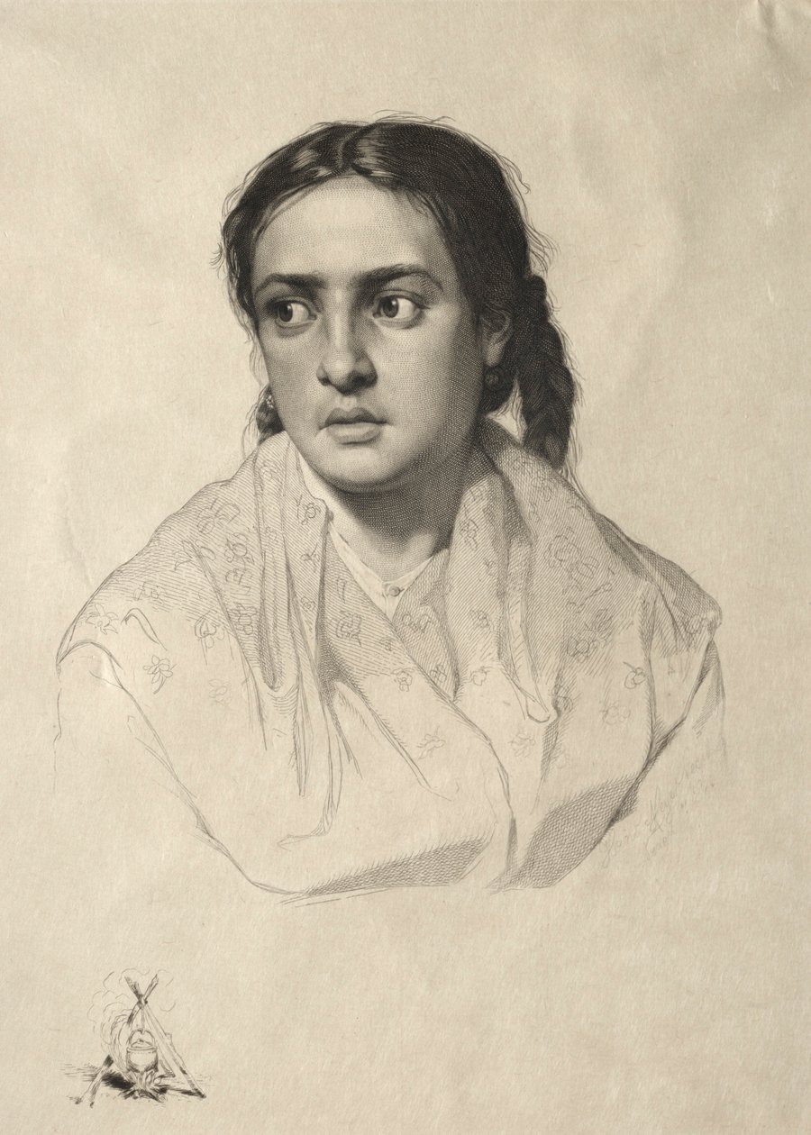 Testa di una ragazza, 1870 da Hans Meyer