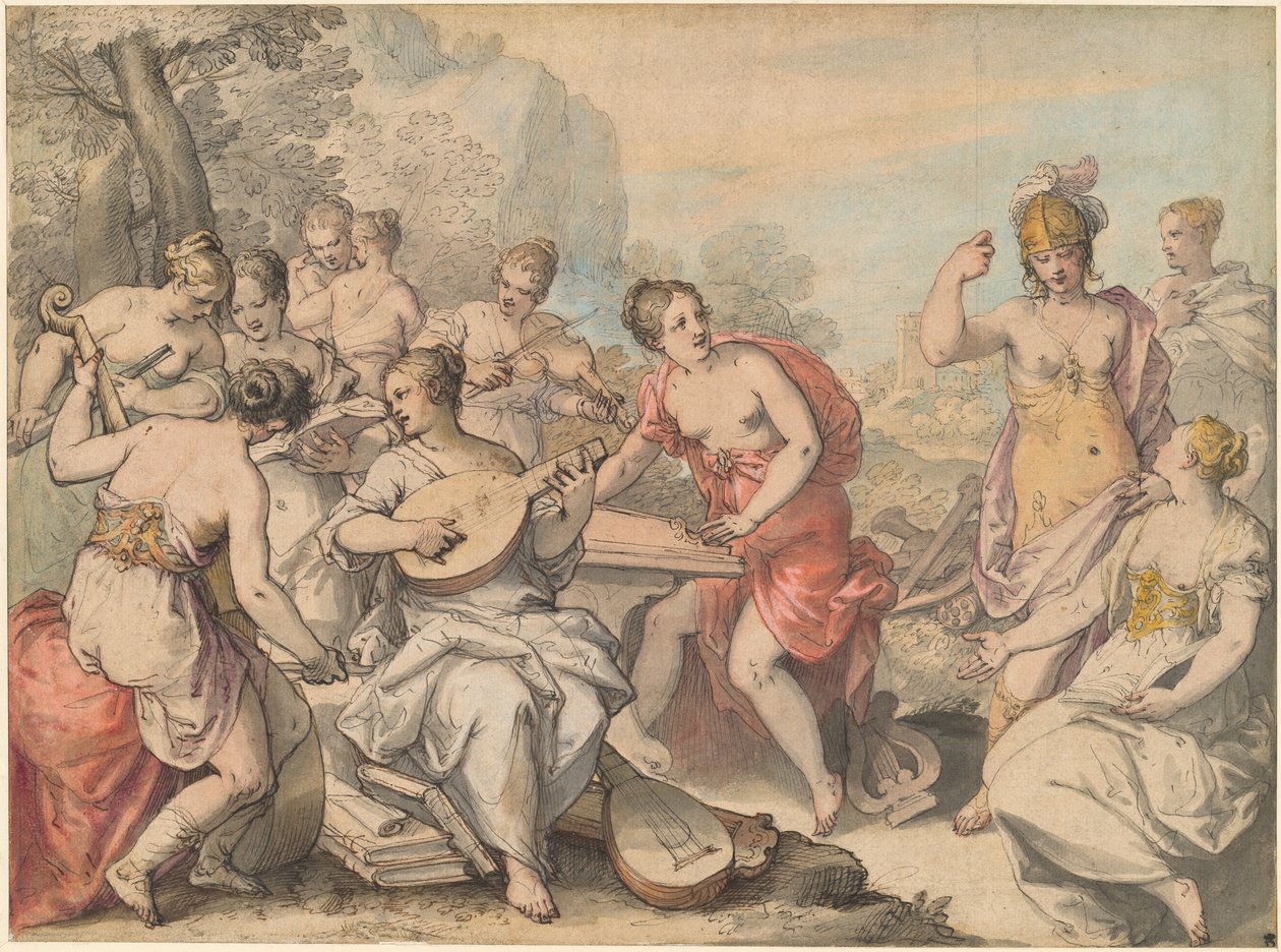 Minerva e le Muse da Hans Rottenhammer