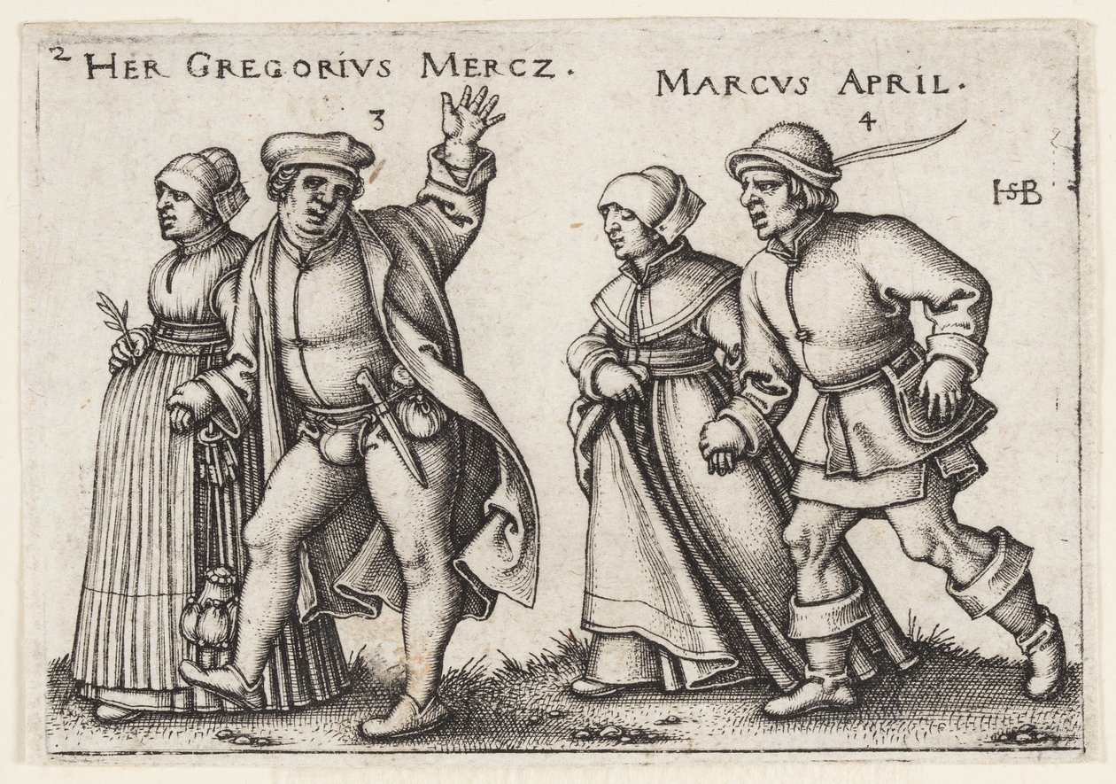 Marzo e aprile da Hans Sebald Beham