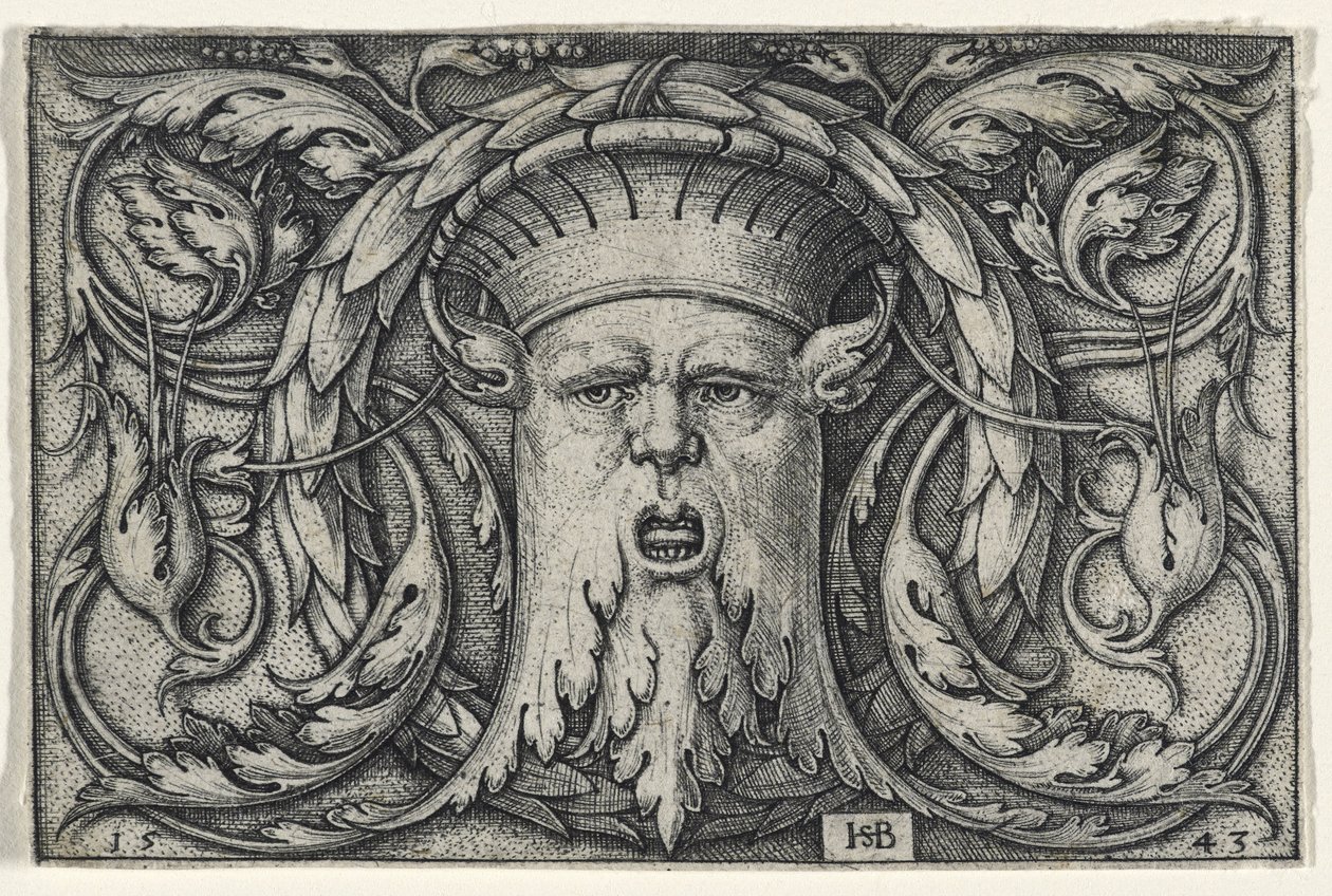 Mascaron, 1543 (incisione su carta vergata) da Hans Sebald Beham