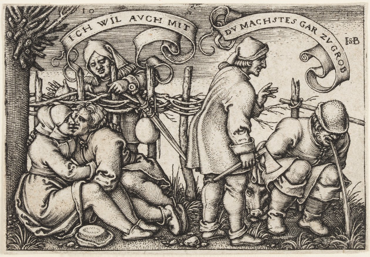 Contadini dietro la siepe da Hans Sebald Beham