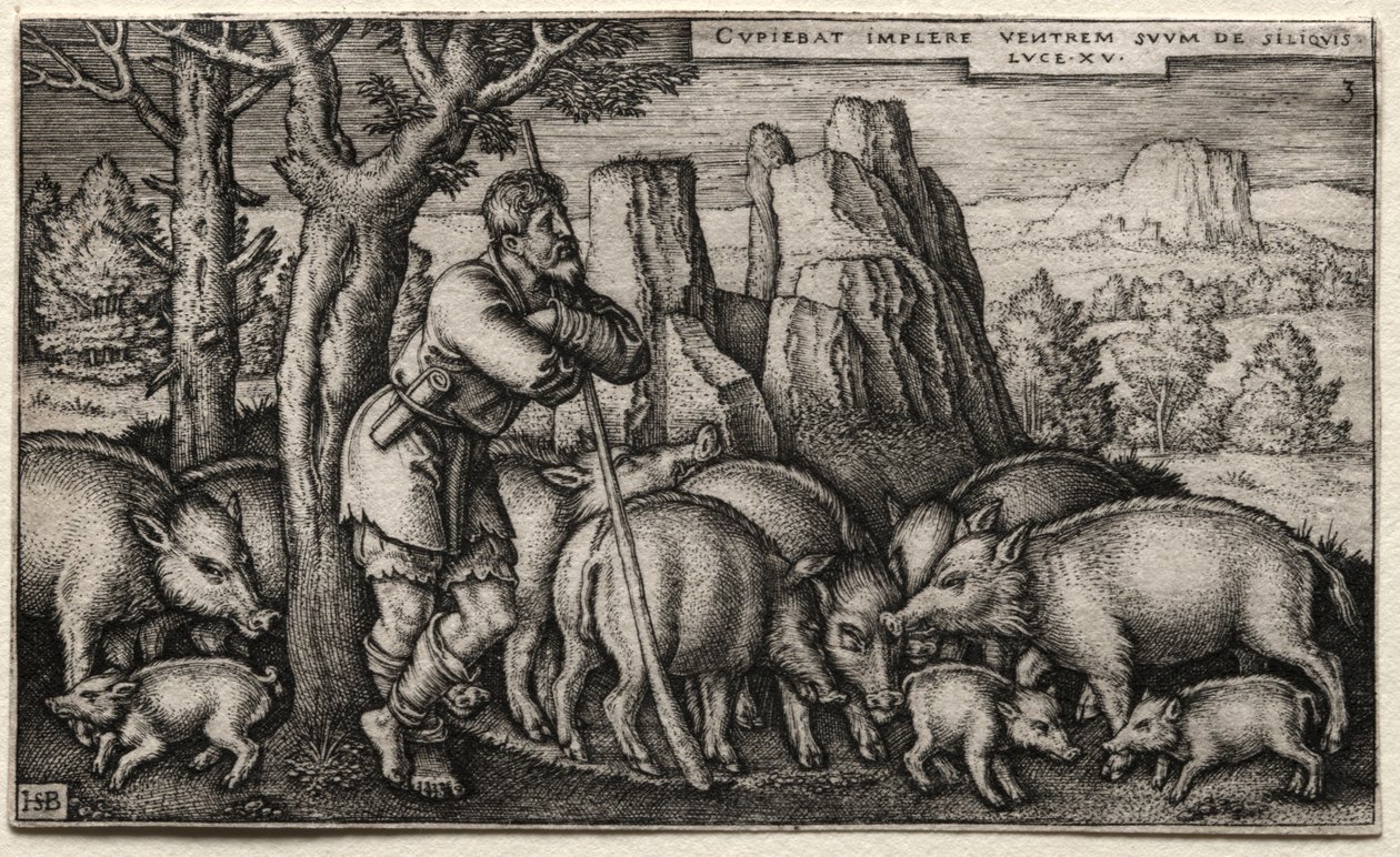 Il Figliol Prodigo: Custodendo i Porci da Hans Sebald Beham