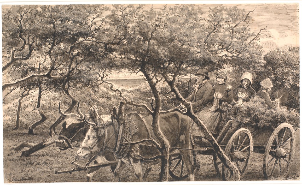 Un carro trainato da buoi. Attraverso il boschetto. Hammerum Herred da Hans Smidth